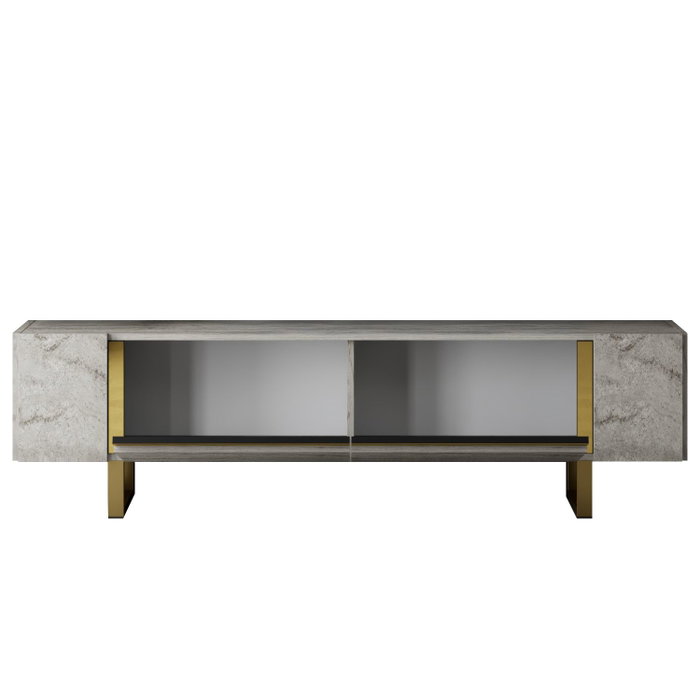 Hanah Home Mueble para TV Travertino y Oro Hanah Home Mueble para TV Travertino y Oro